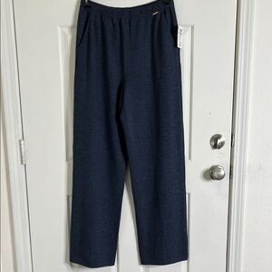 St John Sport Santana Knit Wool Pull On Pants Trousers Wide Leg Straight M NWT